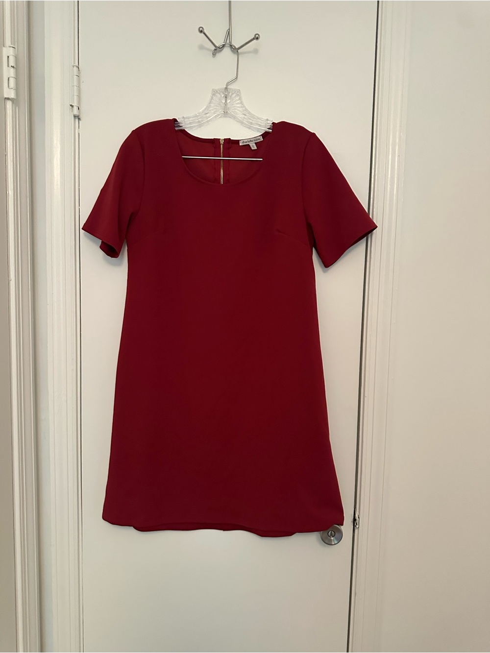 Charlotte Russe Red Short-Sleeve Mini Shift Dress